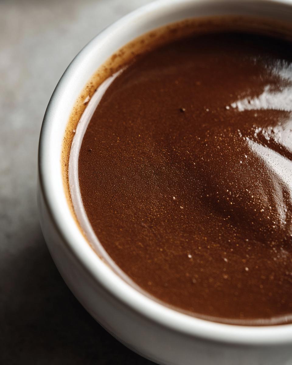 Close-up of a bowl filled with rich, smooth turkey gravy, showing its deep brown color and slight sheen.